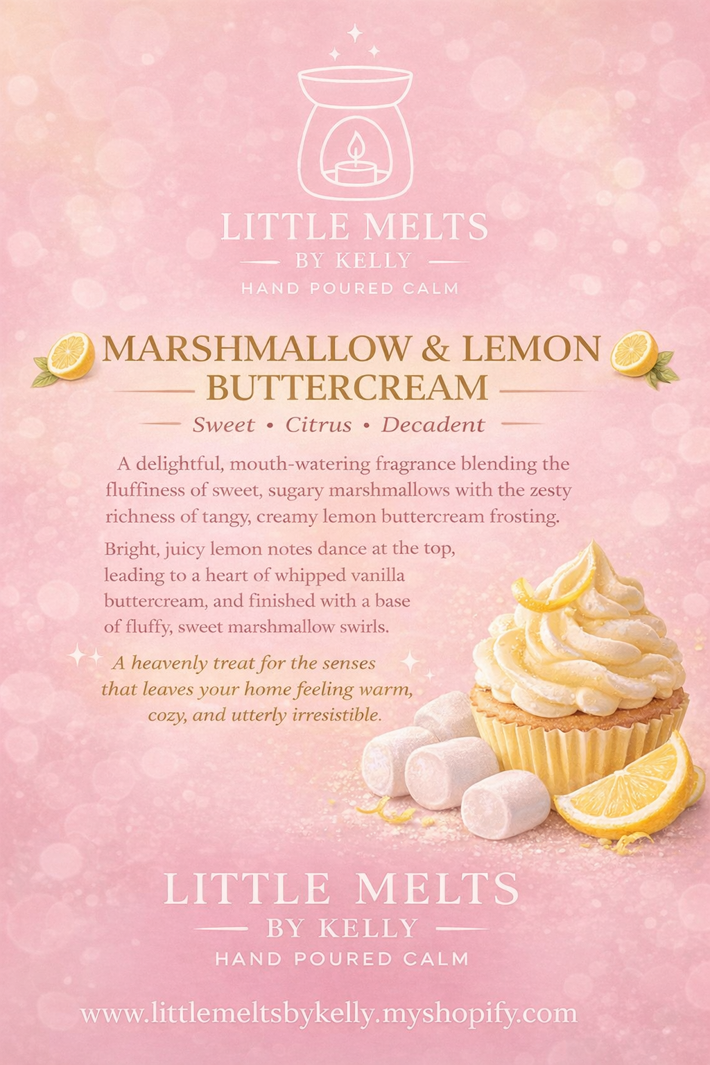 Marshmallow and lemon buttercream small 6 clamshell
